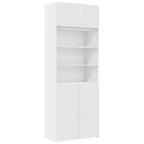 Mobile Portaoggetti Bianco 80x42,5x225 Cm In Truciolato - Foto 2