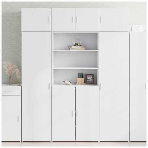 Mobile Portaoggetti Bianco 80x42,5x225 Cm In Truciolato - Foto 1