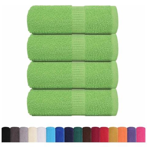 Asciugamani Per Sapone 4 Pz Verde Mela 30x30 Cm 360 G/m Cotone - Foto 2