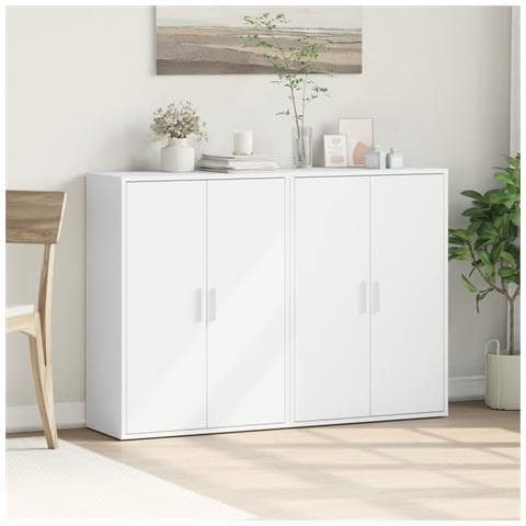 Credenze 2 Pz Bianche 60x31x84 Cm In Legno Multistrato - Foto 3