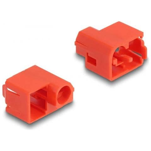 20929 Clip Sicura Bloccaporte + Chiave Rj-45 Rosso Plastica 11 Pz - Foto 2
