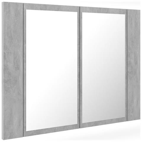 Lusso Casadino - Armadietto A Specchio Con Luci Led Grigio Cemento In Acrilico - Foto 1