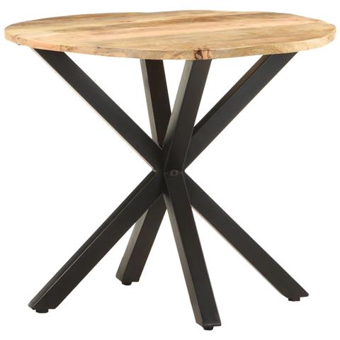 Tavolino Di Servizio 68x68x56 Cm In Legno Massello Di Mango - Foto 8