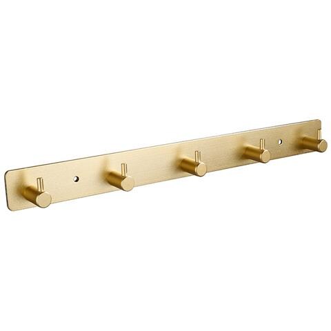 Appendiabiti Da Parete Dorato A 5 Ganci - Installazione Senza Trapano - Foto 1