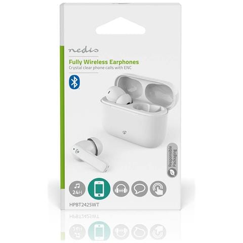 Cuffie Senza Fili Bluetooth Intrauricolari Enc Modello Hpbt2425wt, Bianco - Foto 5
