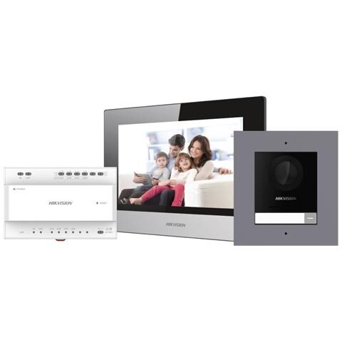 DS-KIS702Y-P sistema per video-citofono 2 MP 17,8 cm (7") Nero, Grigio, Bianco - Foto 1