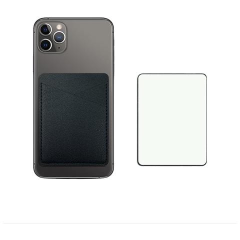Porta Carte Di Credito Per Telefono In Pelle Pu Sottile Con 2 Scomparti Per Carte Black - Foto 1