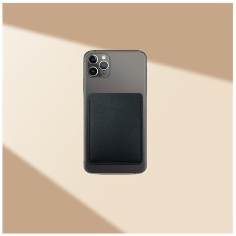Porta Carte Di Credito Per Telefono In Pelle Pu Sottile Con 2 Scomparti Per Carte Black - Foto 3