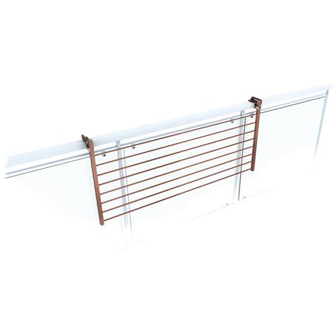 Stendibiancheria Per Balcone 118x63x8 Cm Corten, Pieghevole E Resistente, Ideale Per Terrazzo - Foto 3