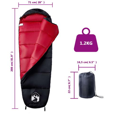 Sacco a Pelo Mummia da Campeggio per Adulti 3 Stagioni - Foto 5