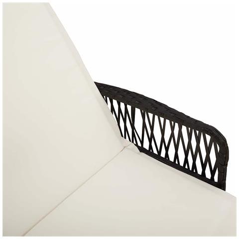 Set di Lettini Prendisole Set di 3 Nero e panna Rattan PE, metallo - Foto 9