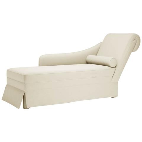 Sdraio con Capezzale e Bracciolo Destro in Velluto Crema - Foto 1