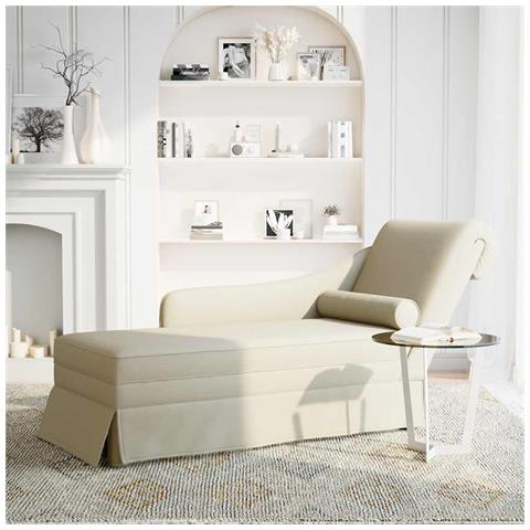 Sdraio con Capezzale e Bracciolo Destro in Velluto Crema - Foto 2