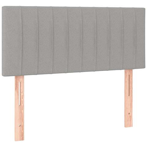 Letto a Molle Materasso e LED Grigio Chiaro 120x190 cm Tessuto - Foto 9