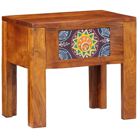 Tavolino  40x30x36 cm in Legno Massello di Acacia - Foto 2