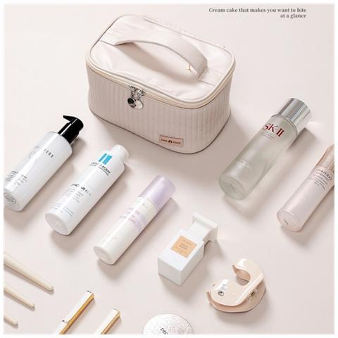 Nuova Borsa Cosmetica Aperta Da Borsetta Beige - Foto 4