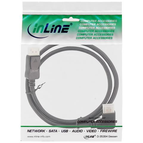 Cavo DisplayPort 1.4, 8K4K, ad angolo retto, nero /oro, 3m - Foto 2
