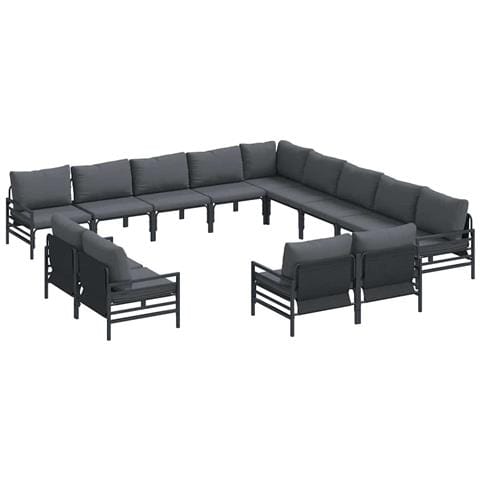 Set Divano da Giardino 13 pcs Antracite Acciaio - Foto 1