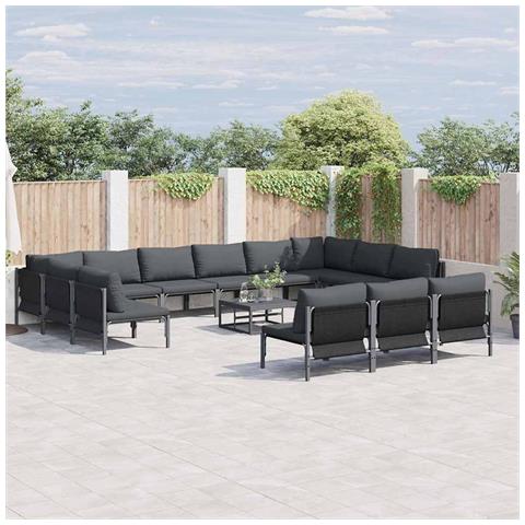 Set Divano da Giardino 13 pcs Antracite Acciaio - Foto 2