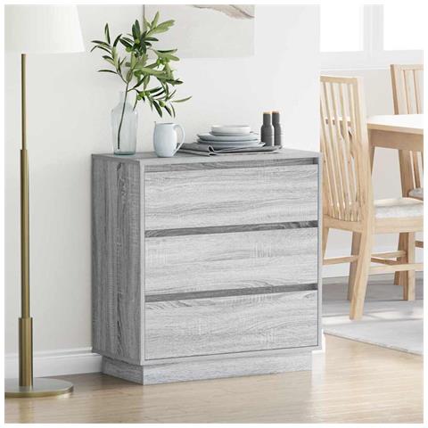 Armadio da Notte con Grigio 71 x 34.5 x 75 cm Legno multistrato - Foto 2