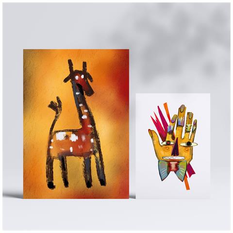 Set Di 6 Stampe Si Distingue 3 In Animali Astratti Dipinti Decorativi Estetici Per Il Tuo Soggiorno, Camera Da Letto, Casa A3 & A4 Senza Cornice - Foto 2