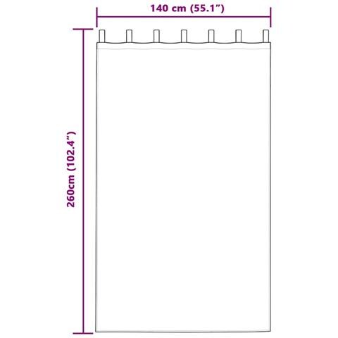 Tenda con tende 2 pcs Cappuccino 260 x 140 cm Velluto - Foto 8