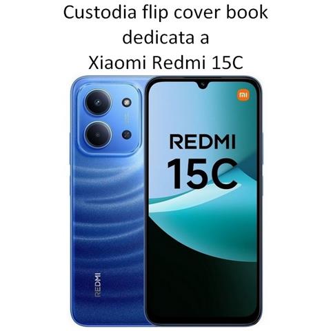 Smart Book Custodia A Libro Poket Flip Cover Case Per Xiaomi Redmi 15c 4g - 5g Blu - Foto 2