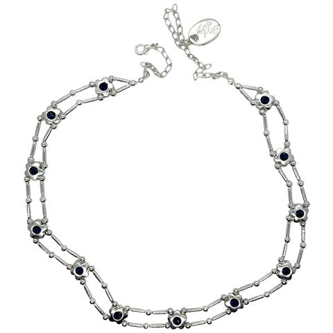 Girocollo A Fiore Sw In Argento Blu 10µ - Foto 1