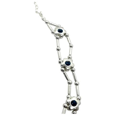 Girocollo A Fiore Sw In Argento Blu 10µ - Foto 2