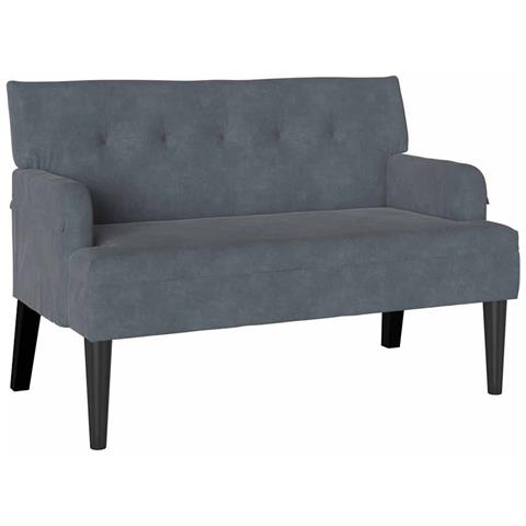 Panca Chesterfield Grigio scuro 112 x 65.5 x 75 cm Velluto - Foto 1