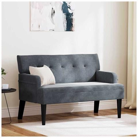 Panca Chesterfield Grigio scuro 112 x 65.5 x 75 cm Velluto - Foto 2