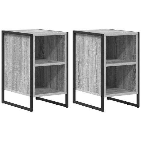 Comodino 2 pcs Grigio Sonoma 39.5 x 30 x 50 cm - Foto 1