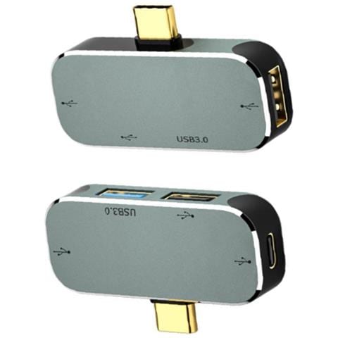 Hub Usb-c 4-in-1: A3.0+a2.0+type-c+audio 3.5mm, Adattatore Dual Usb-c Per Laptop - Foto 2