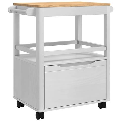 Carrello da Cucina FLORO Bianco 72,5 x 45 x 80 cm - Foto 1