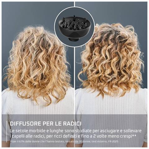Curl Harmony, Diffusore ad Aria Calda 3 in 1, Capelli Ricci, Asciuga, Ridefinisce, Esalta, CV7D30 - Foto 9