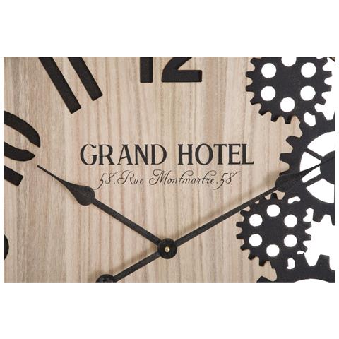 Orologio Da Parete Grand Hotel Paris In Legno E Ferro Industrial - Foto 2