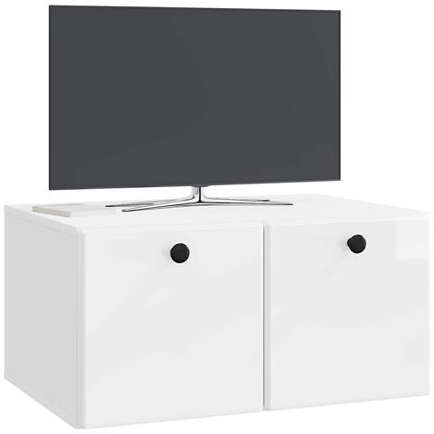 Mobile Porta TV da Muro 59,5 x 41 x 30 cm Bianco Lucido - Foto 2