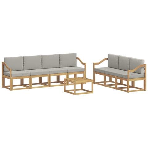 Set di divani da esterno 8 pcs Bianco e Grigio Chiaro - Foto 1