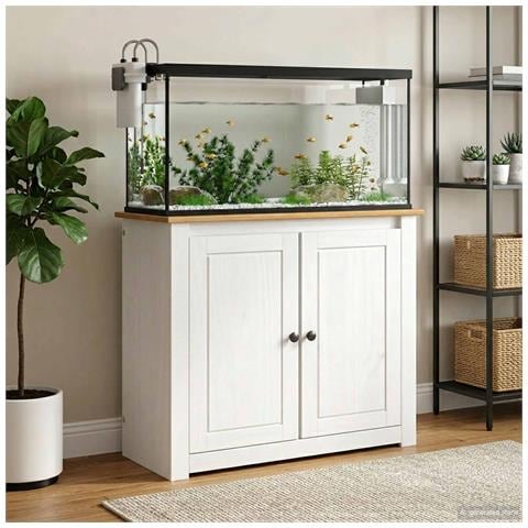 Supporto per Acquario PANAMA Bianco e marrone 81 x 36 x 73 cm - Foto 2
