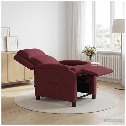 Poltrona reclinabile Rosso Vino Tessuto - Foto 2