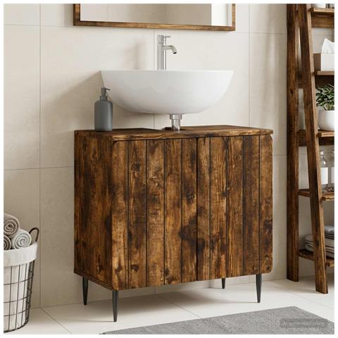 Armadio per Lavabo da Bagno ZWOLLE Rovere Fumo - Foto 2