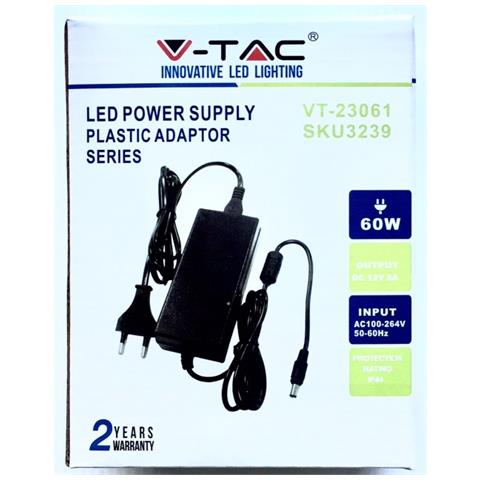 Alimentatore Vt-23061 5a Trasformatore Desktop 220 Vac 12 Vdc 60 W 5 A Con Plug - Foto 1
