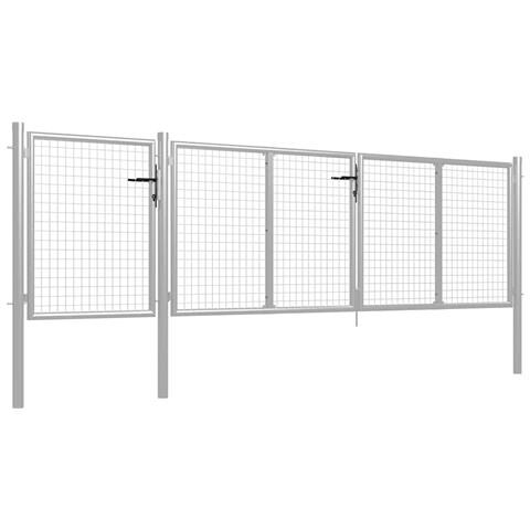Cancello Per Giardino In Acciaio 400x100cm Argento - Foto 2