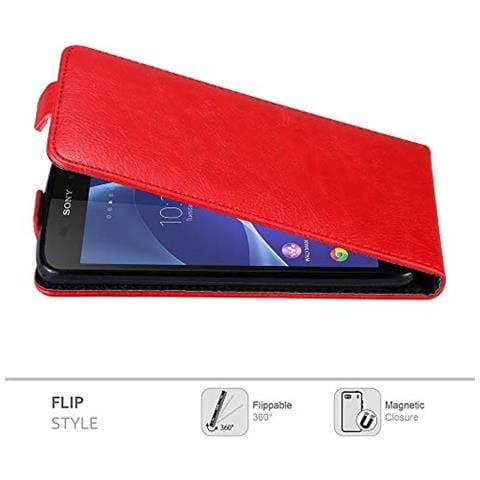 Custodia Compatibile Con Sony Xperia Z3 In Rosso Mela - Coperchio Protettivo In Design Flip Con Chiusura Magnetica - Foto 2
