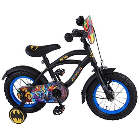 . batman Bici Bicicletta Bambino 12 Pollici Con Ruotine Rimovibili Nero 95% Assemblata - Foto 1
