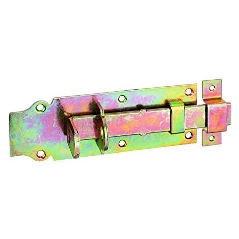 Chiavistello Di Sicurezza E Con Manico Diritto Piatto Un Passante Fisso, 180 X 64 Mm, Superificie Galvanizzata Un Caldo, Colore: Giallo - Foto 1