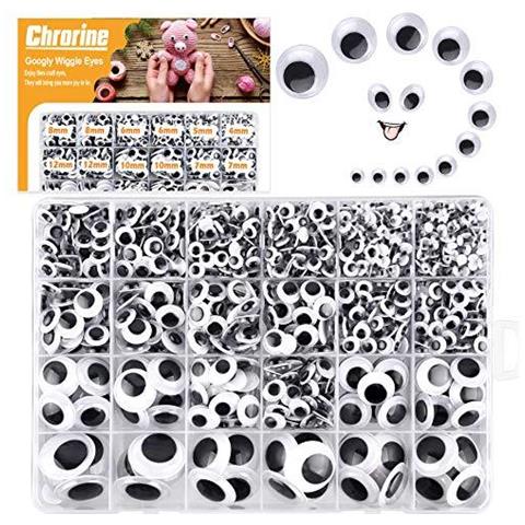 Chrorine 1860 Pz Googly Wiggle Occhi Autoadesiva Craft Sticker Occhi Mulit Di Formato Per Il Mestiere Di Diy Scrapbooking Decorazioni In Bianco E Nero - Foto 1