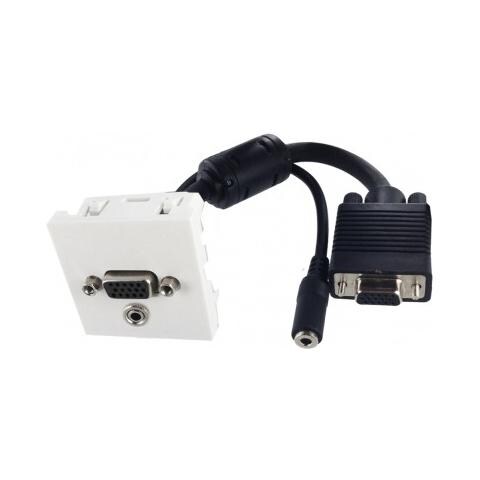 Cavo VGA (D-Sub) Maschio / Femmina da 0.2 Metri Colore Nero e Bianco - Foto 1