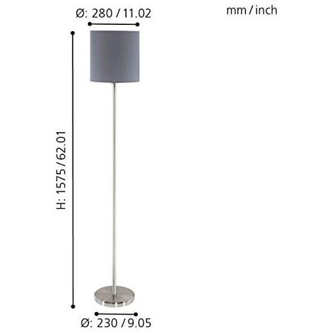 PASTERI, Grigio, Nichel, Tessuto, Acciaio, IP20, II, Soggiorno, E27 - Foto 2