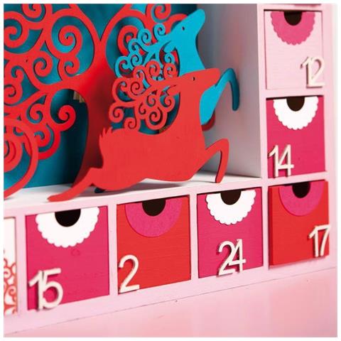 Calendario Dell'avvento Quadrato In Legno 39 X 39 Cm - Foto 1